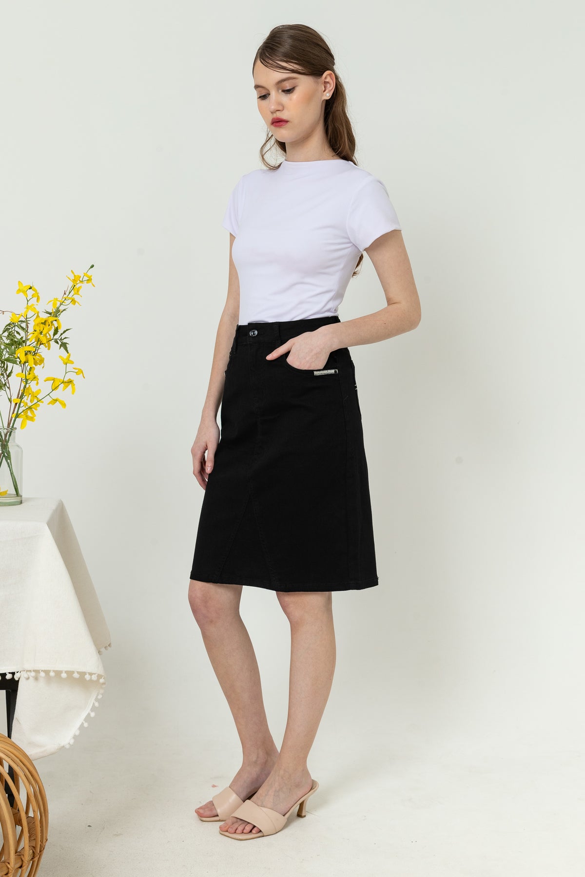 Skirt Black Jeans s410