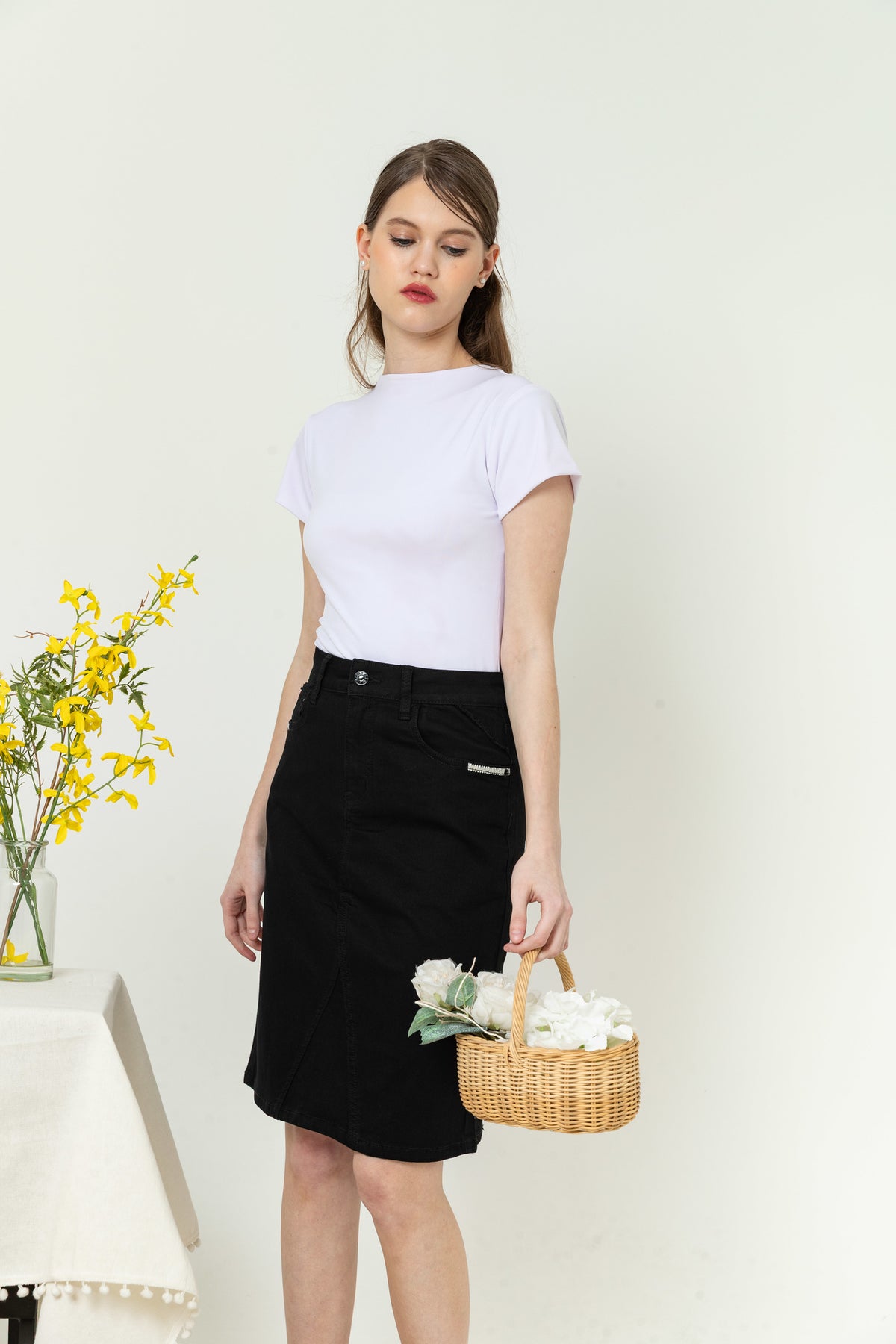 Skirt Black Jeans s410