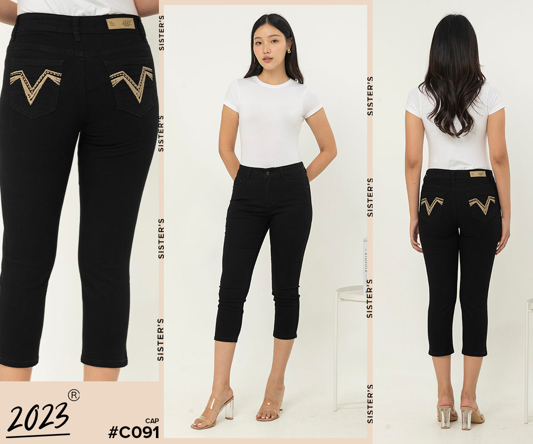 Capri Black Jeans c091