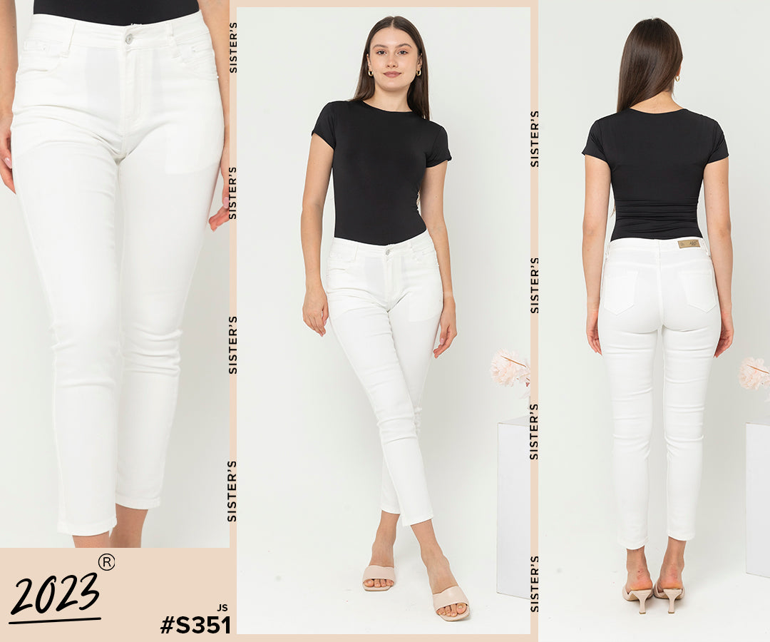 Slim White Jeans s351