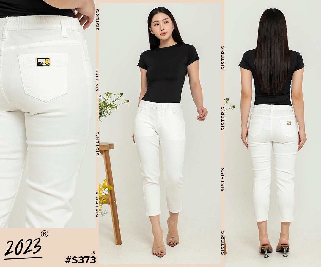 Capri White Jeans s373