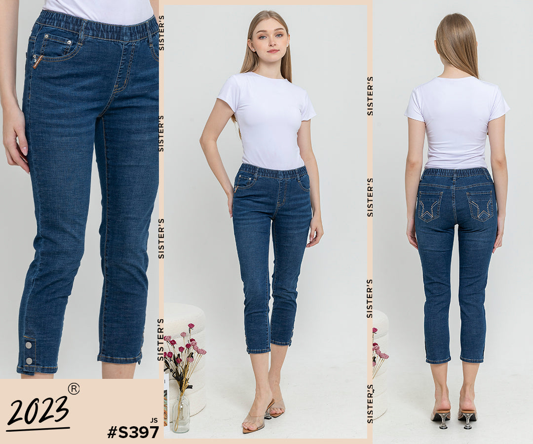 Cropped Dark Blue Jeans s397