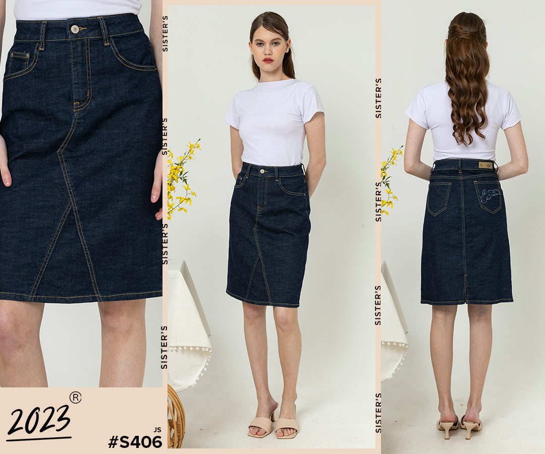 Skirt Dark Blue Jeans s406