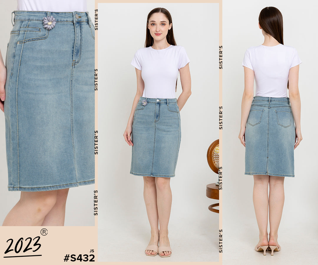 Skirt Light Blue Jeans s432