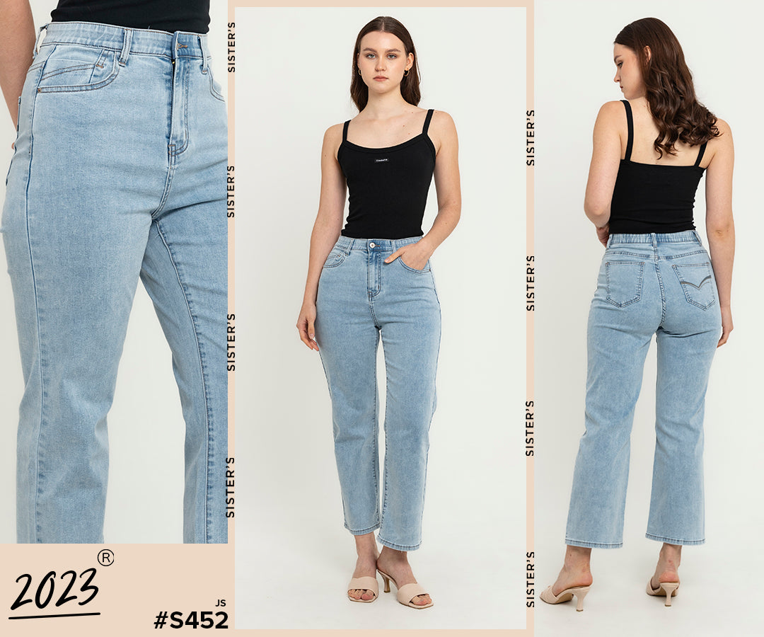Wide Leg Light Blue Jeans s452