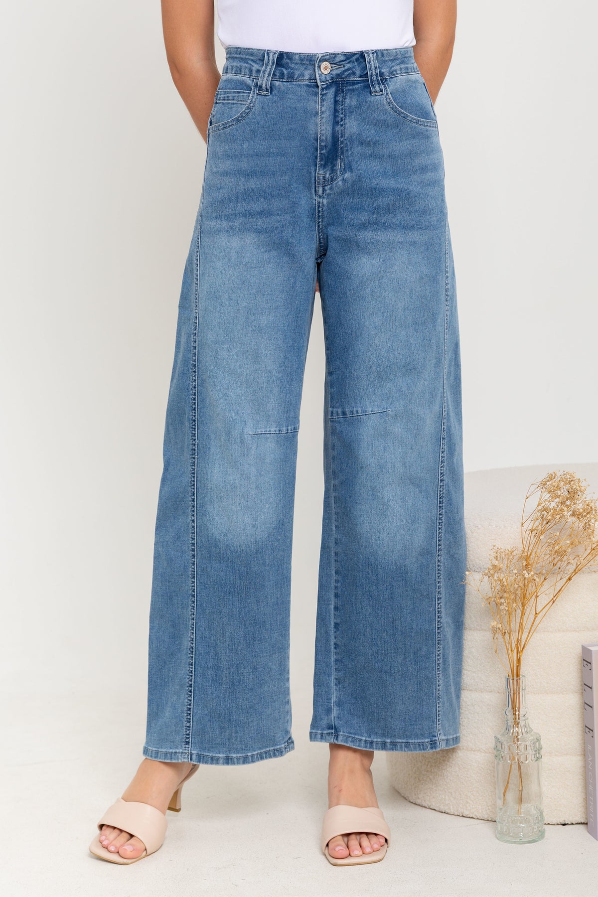 Wide Leg Light Blue Jeans s426