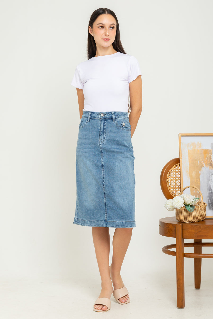 Skirt Light Blue Jeans s427