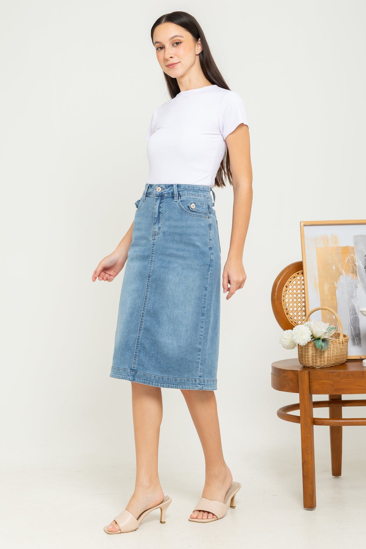 Skirt Light Blue Jeans s427
