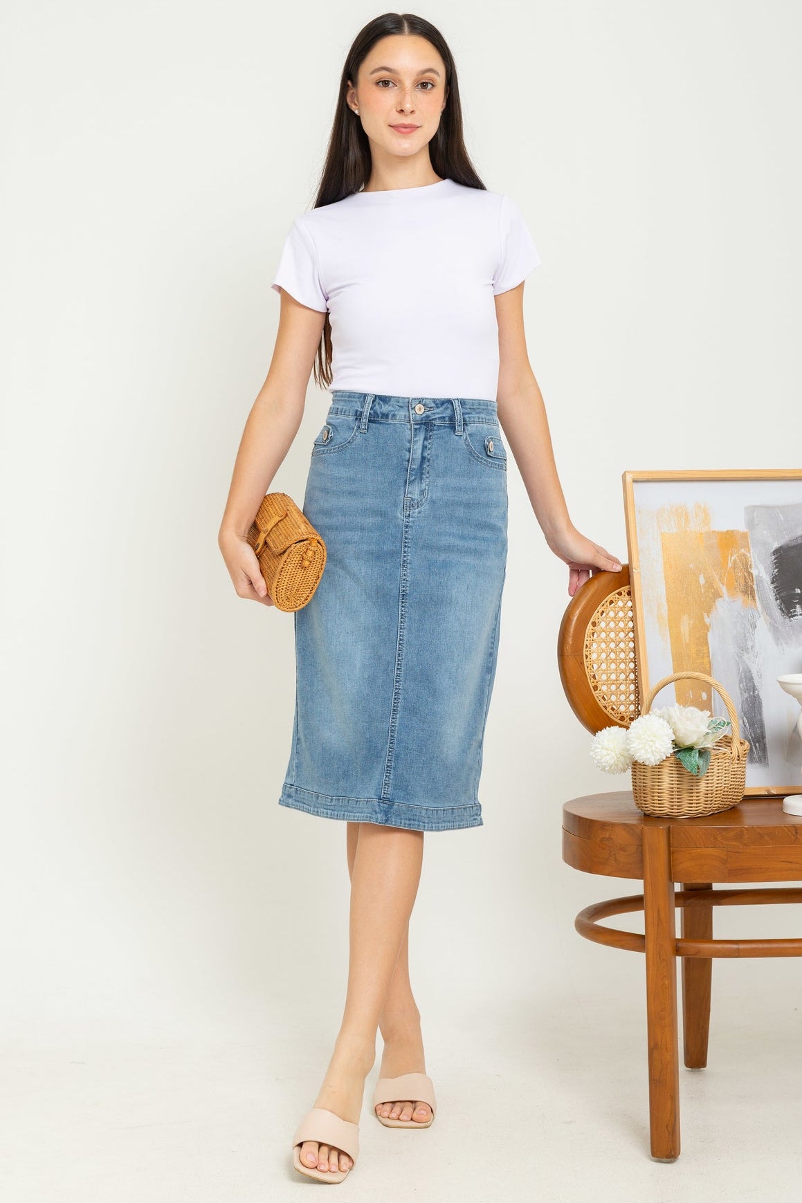 Skirt Light Blue Jeans s427