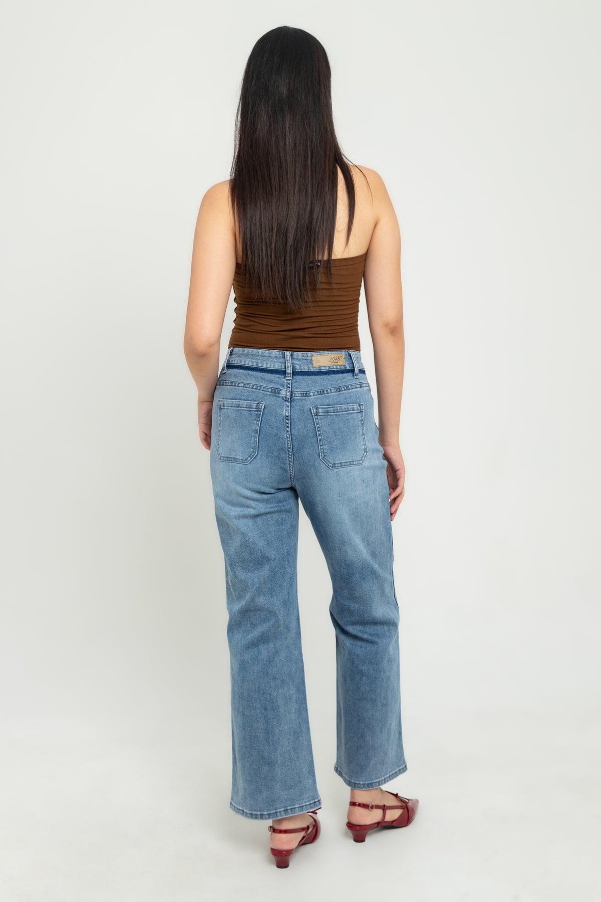 Wide Leg Light Blue Jeans c177