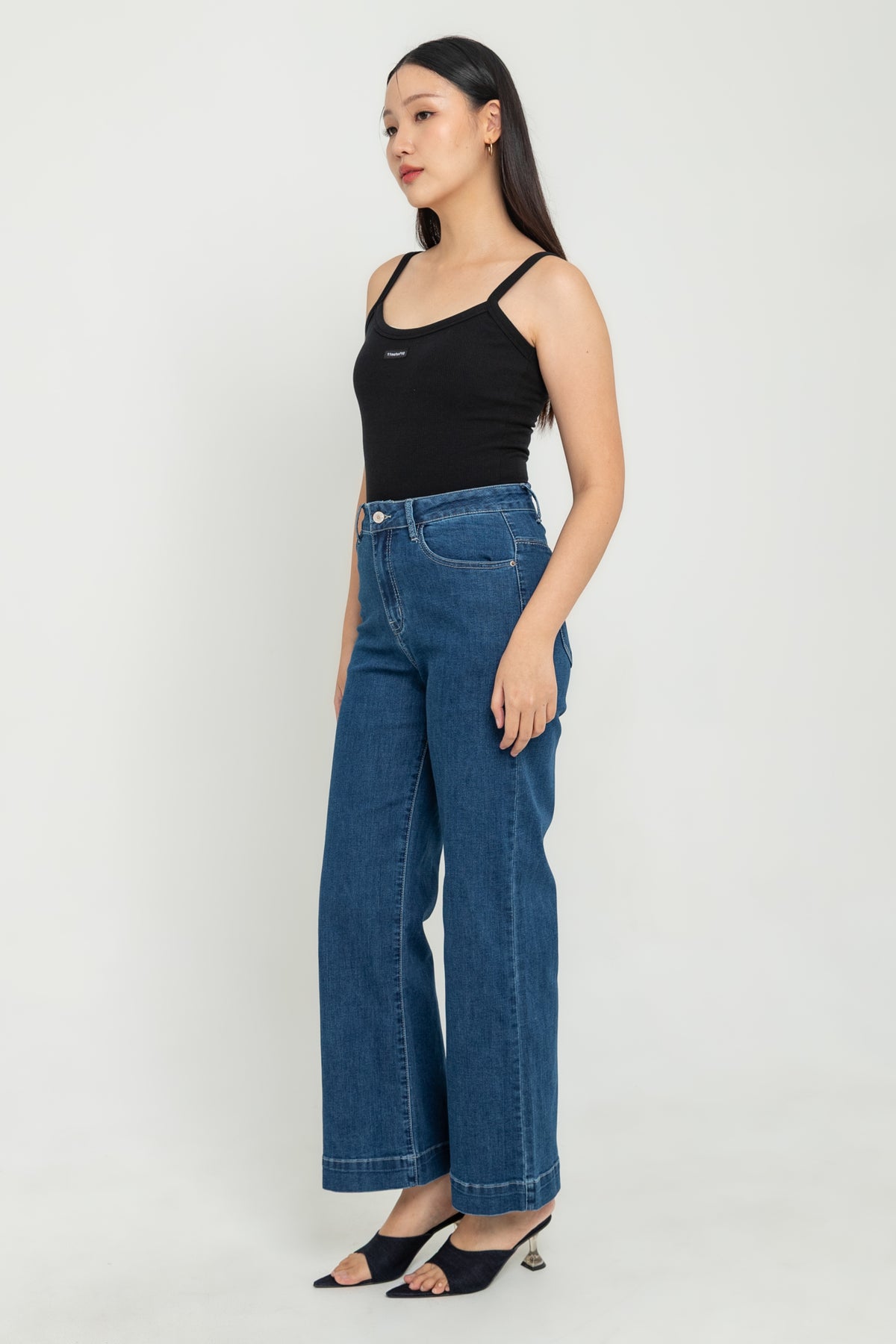 Wide Leg Dark Blue Jeans s475