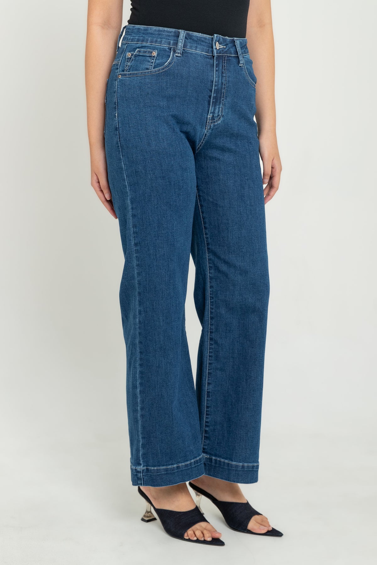 Wide Leg Dark Blue Jeans s475