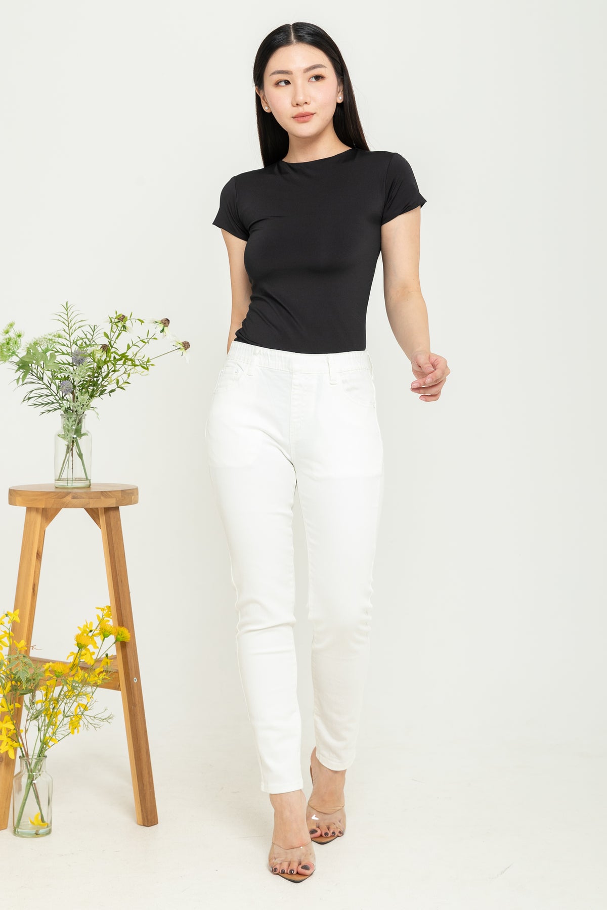 Slim White Jeans s377