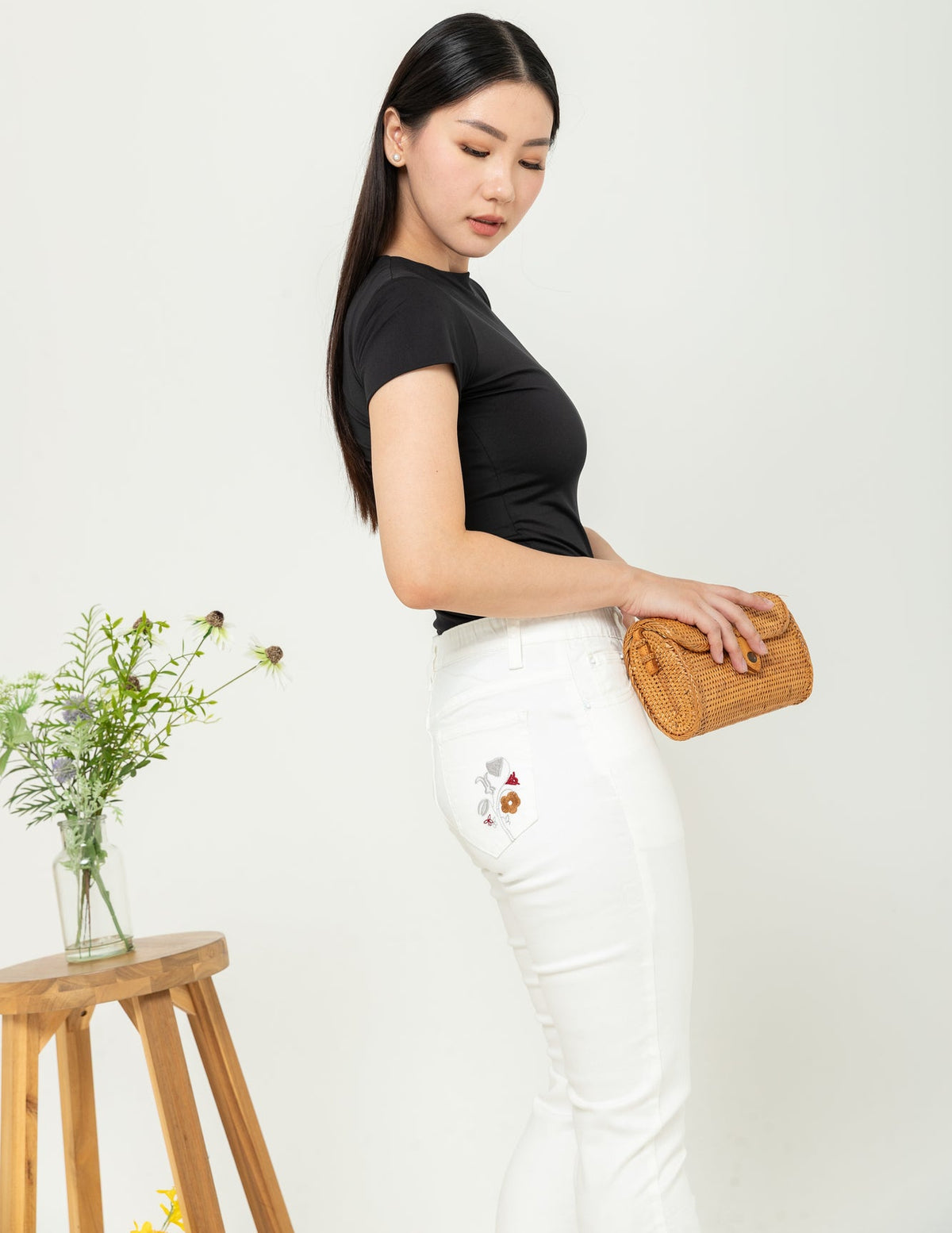 Slim White Jeans s377