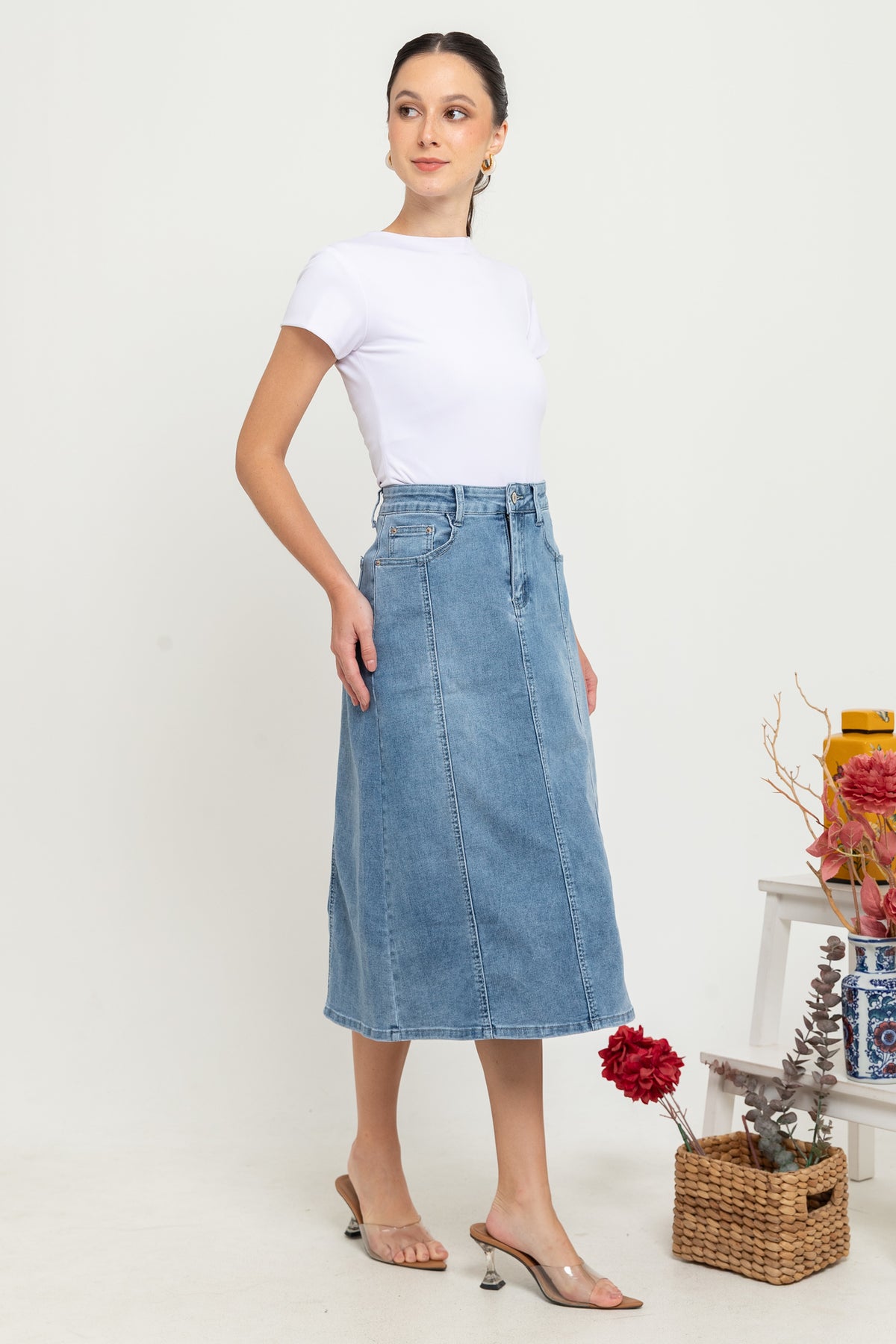 Skirt Light Blue Jeans c153