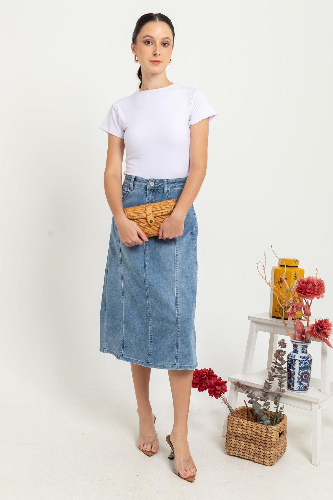 Skirt Light Blue Jeans c153