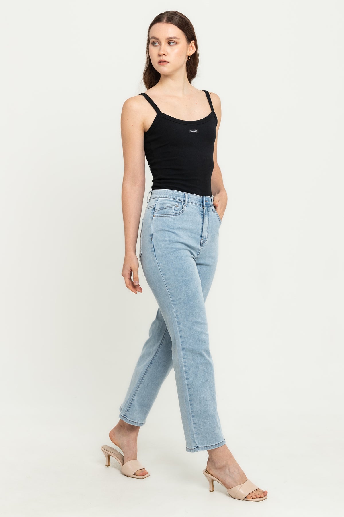 Wide Leg Light Blue Jeans s452