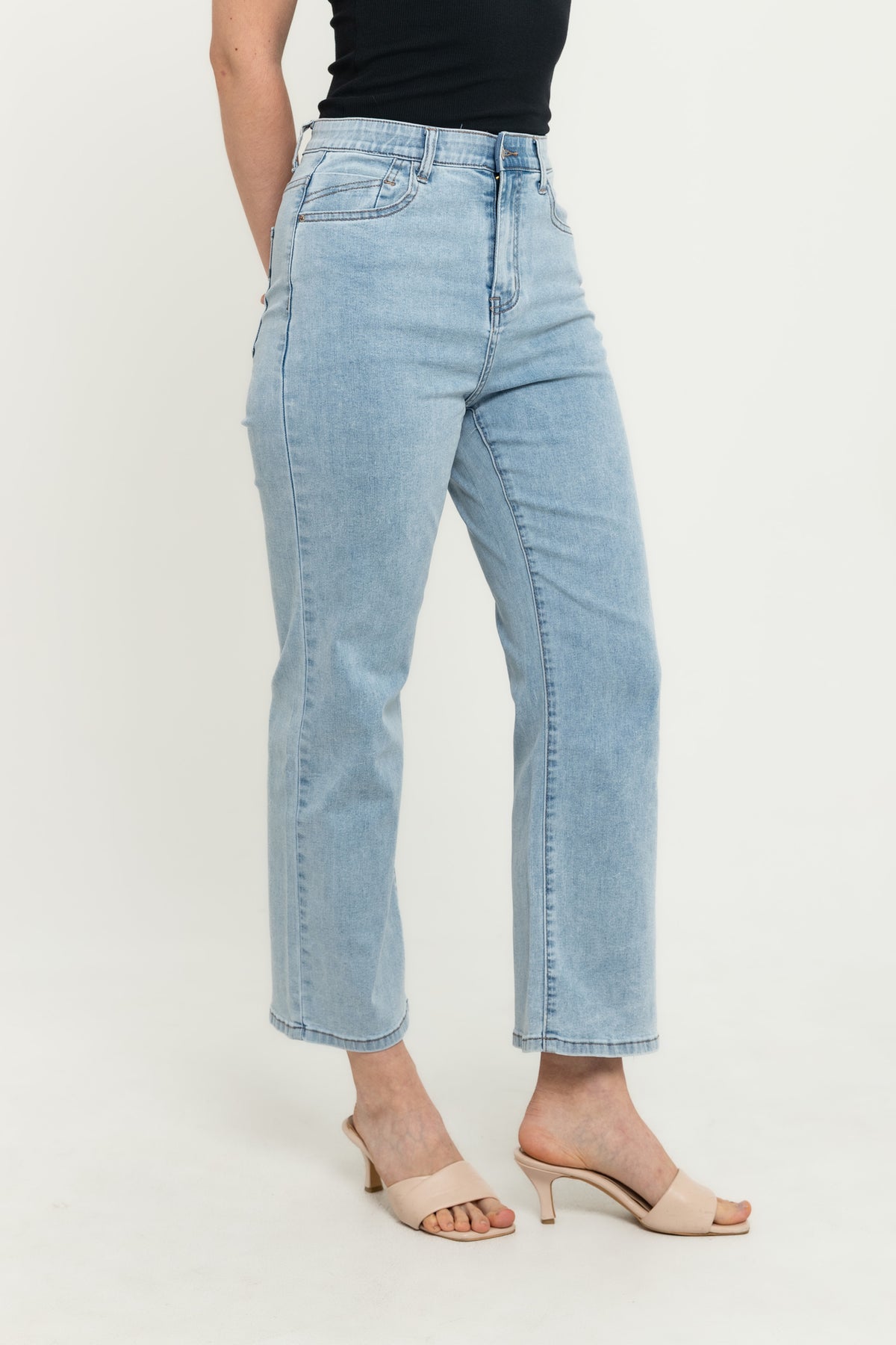 Wide Leg Light Blue Jeans s452