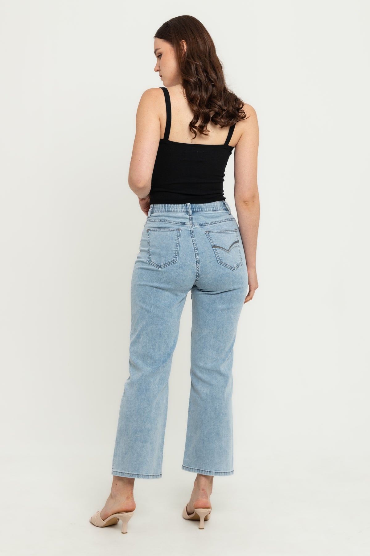 Wide Leg Light Blue Jeans s452