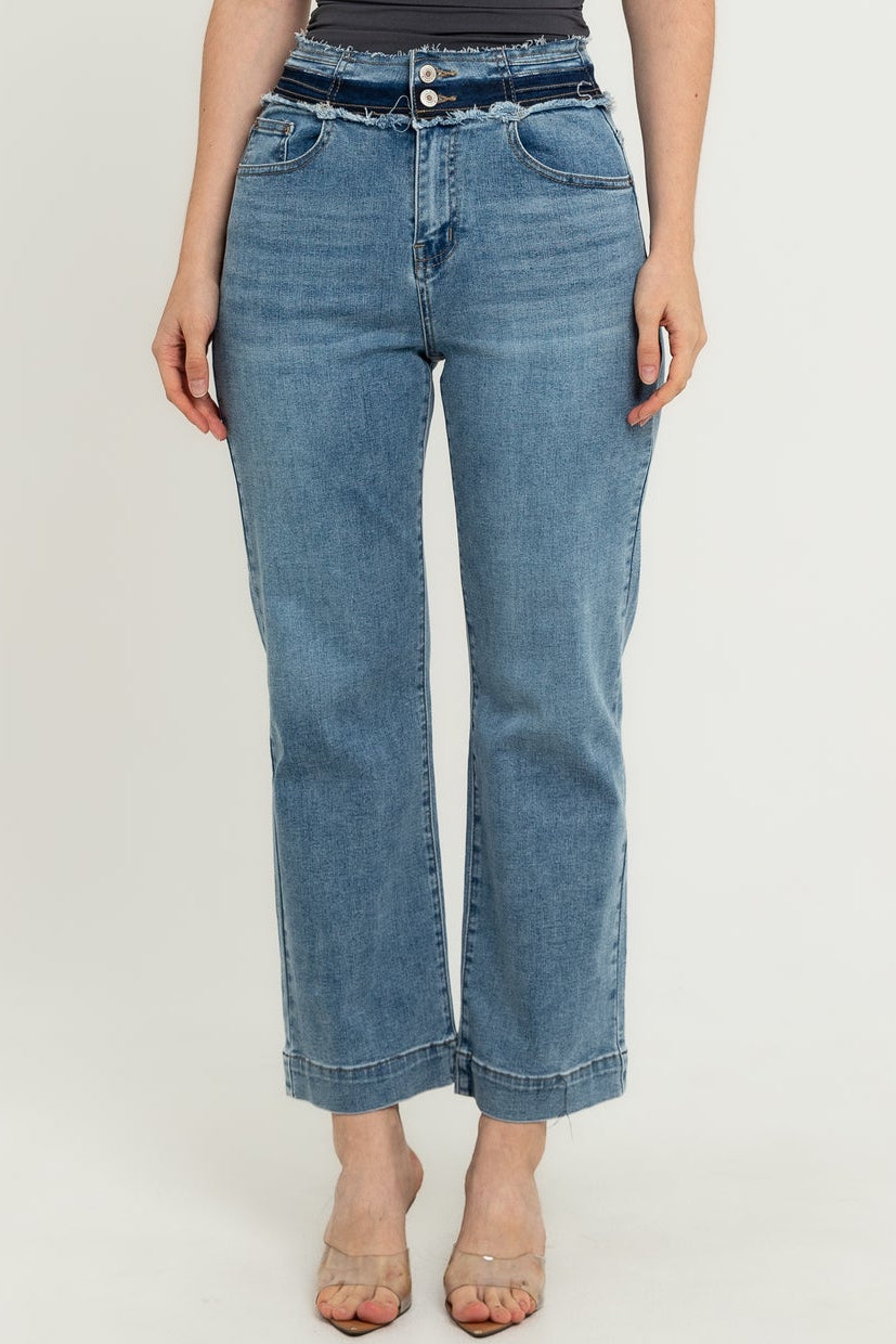 Wide Leg Light Blue Jeans s454