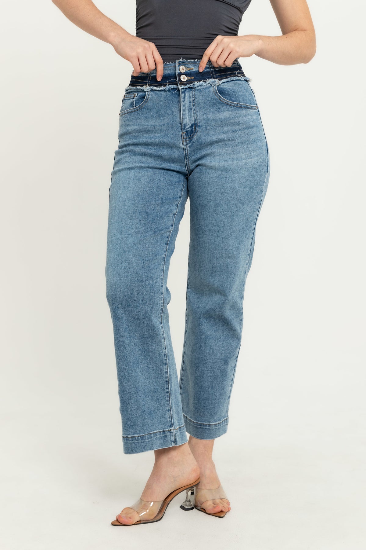 Wide Leg Light Blue Jeans s454