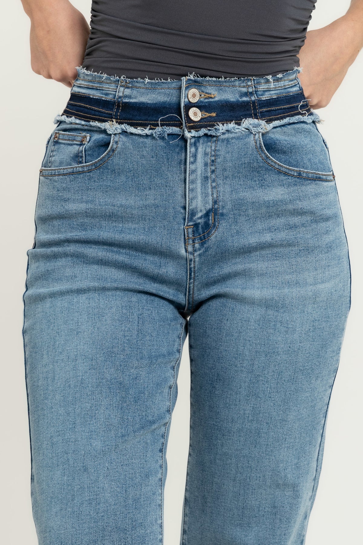 Wide Leg Light Blue Jeans s454