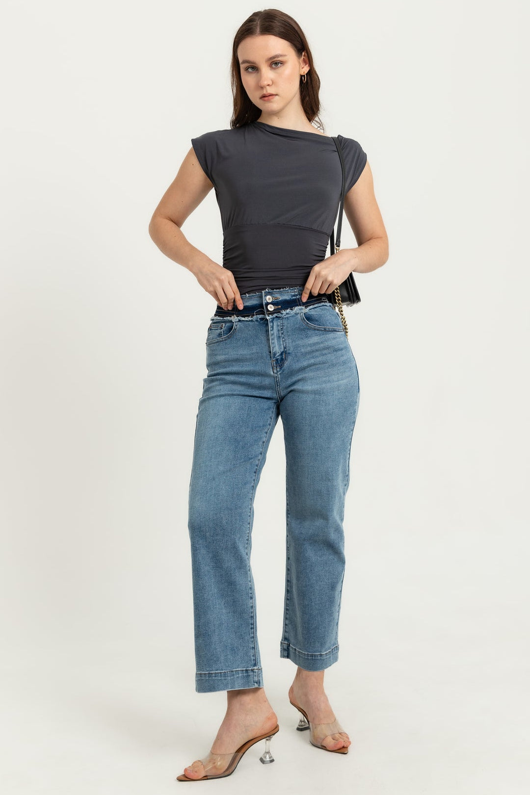 Wide Leg Light Blue Jeans s454
