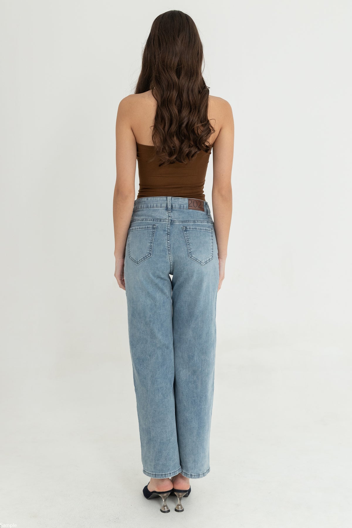 Wide Leg Light Blue Jeans c206