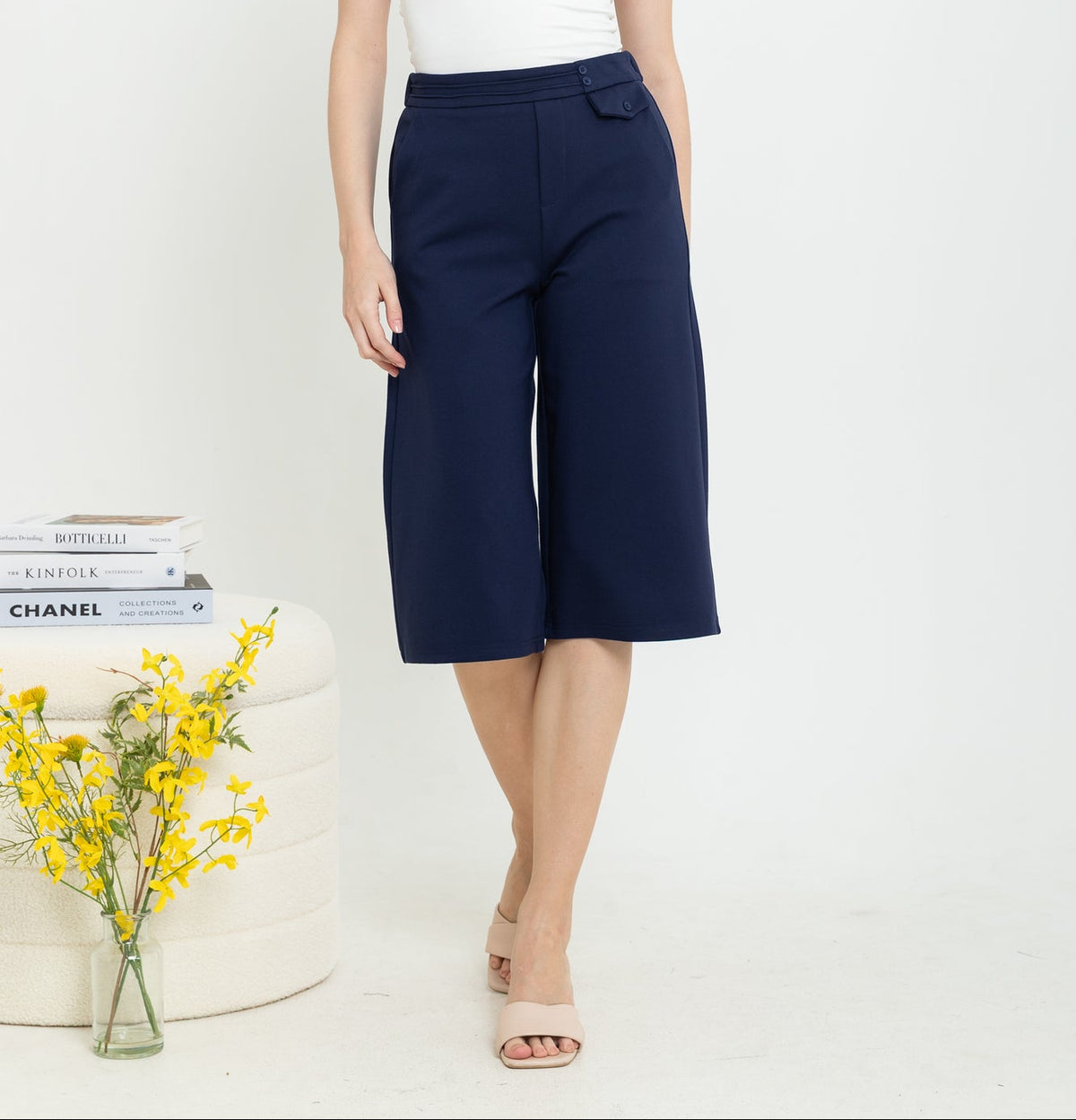 Combed Cotton Cropped Pants 7572