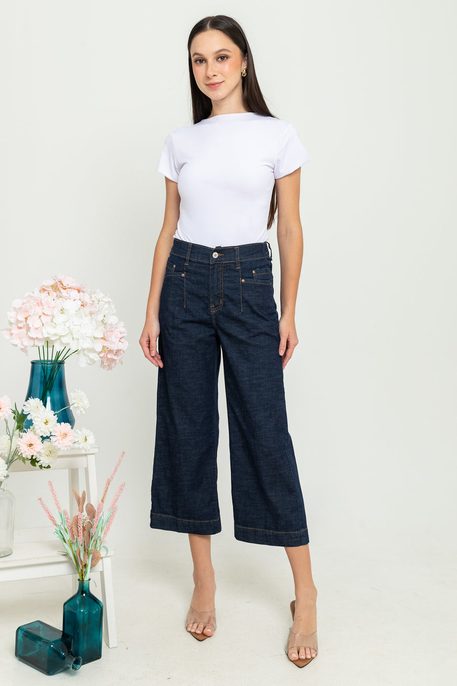 Cropped Dark Blue Jeans c150