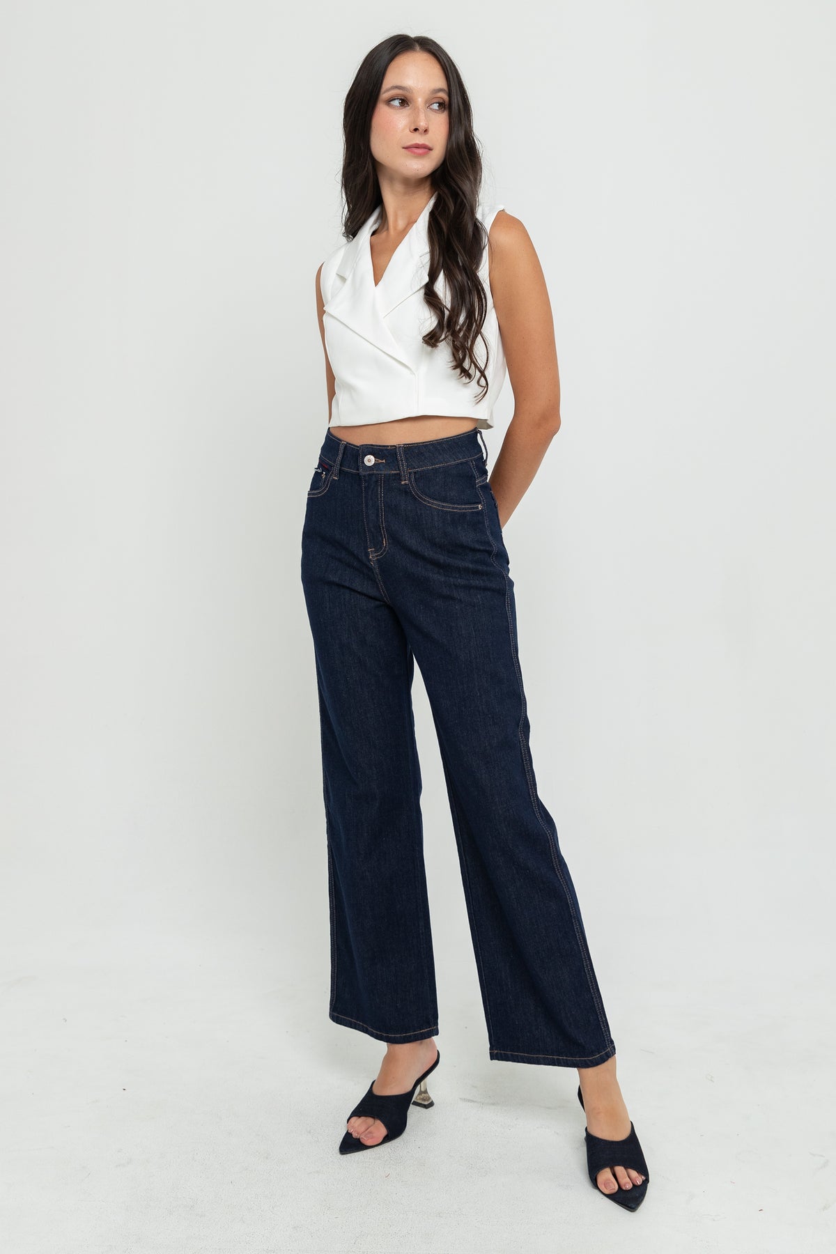 Wide Leg Dark Blue Jeans s450