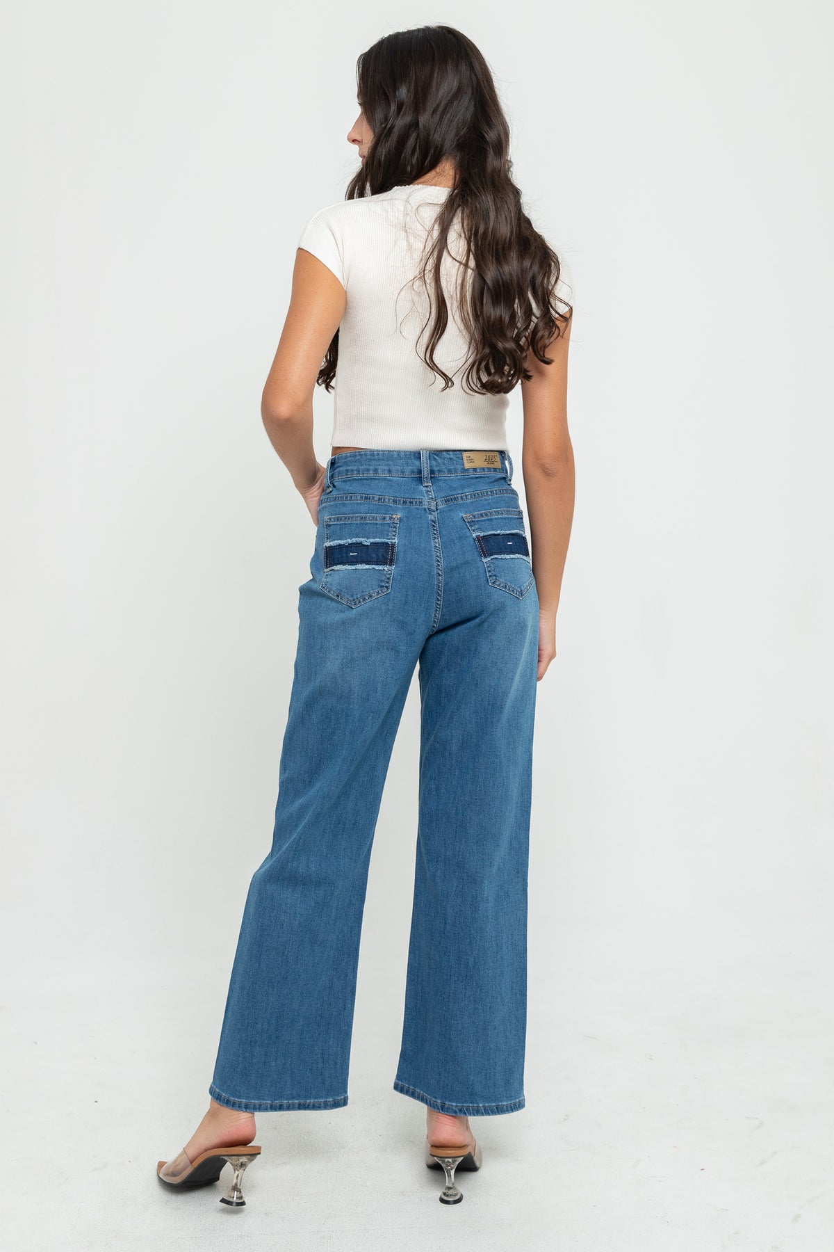 Wide Leg Light Blue Jeans s448
