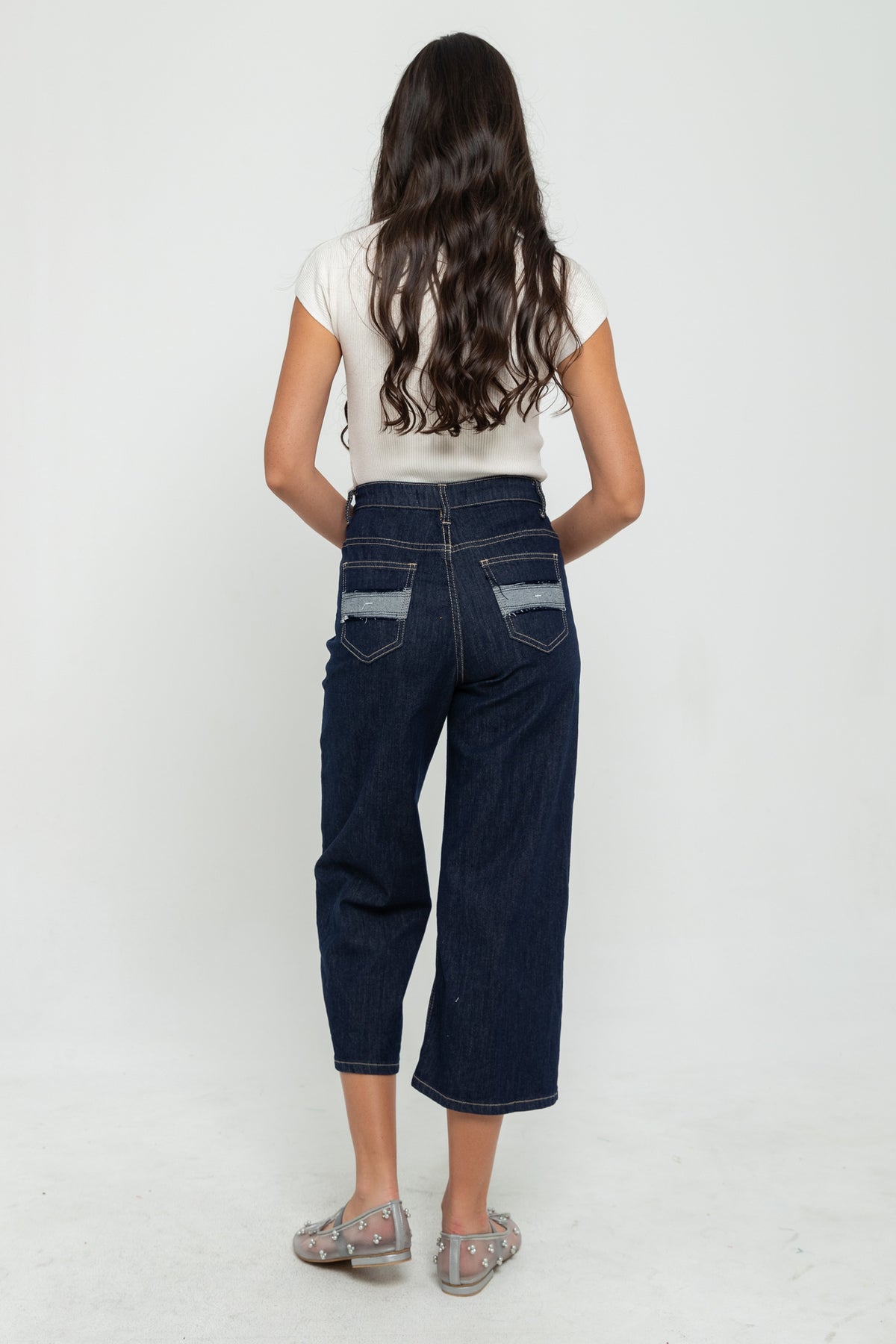 Cropped Dark Blue Jeans s465