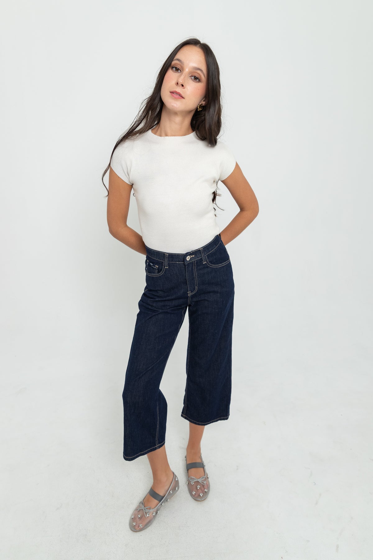Cropped Dark Blue Jeans s465