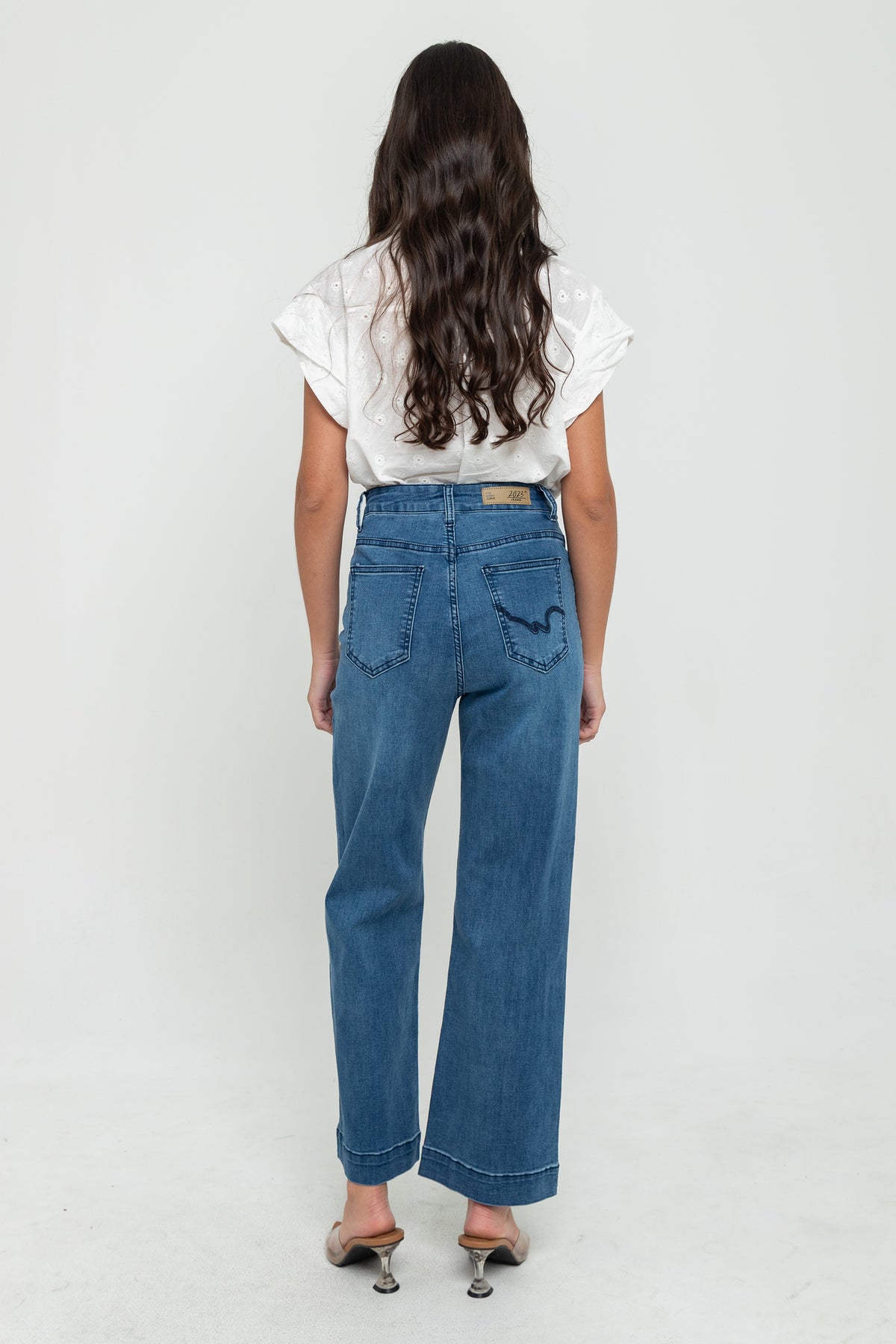 Wide Leg Dark Blue Jeans s455