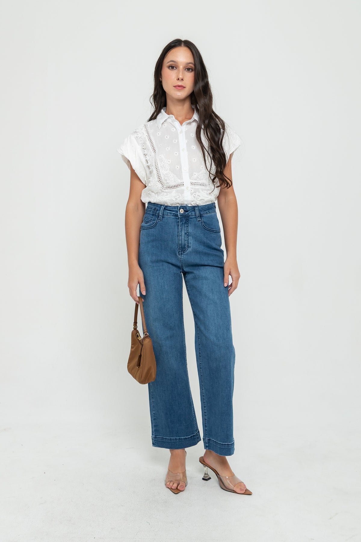Wide Leg Dark Blue Jeans s455