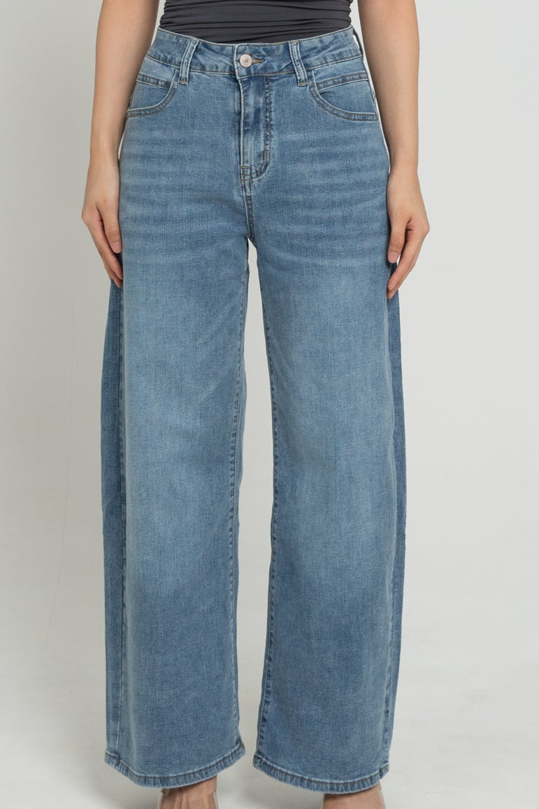 Wide Leg Light Blue Jeans c201