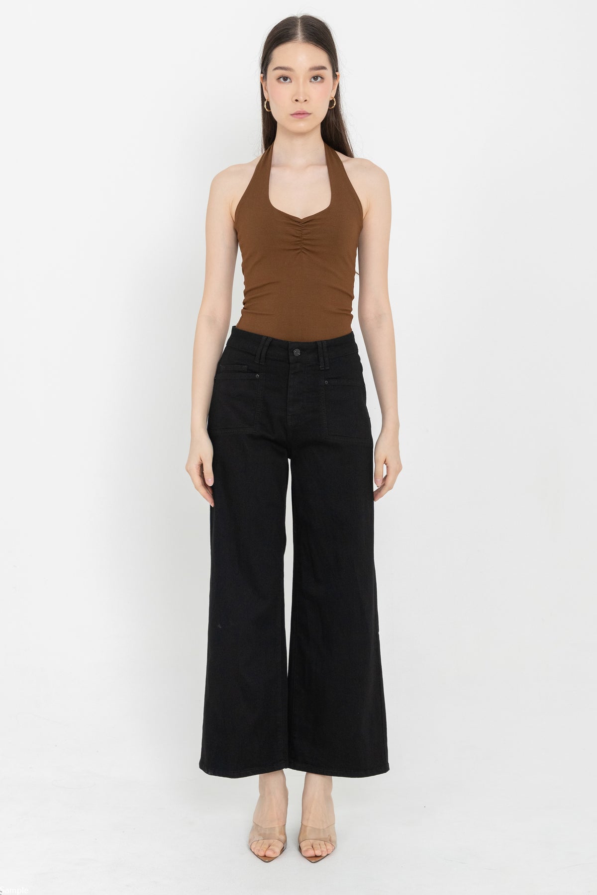 Wide Leg Black Jeans c187