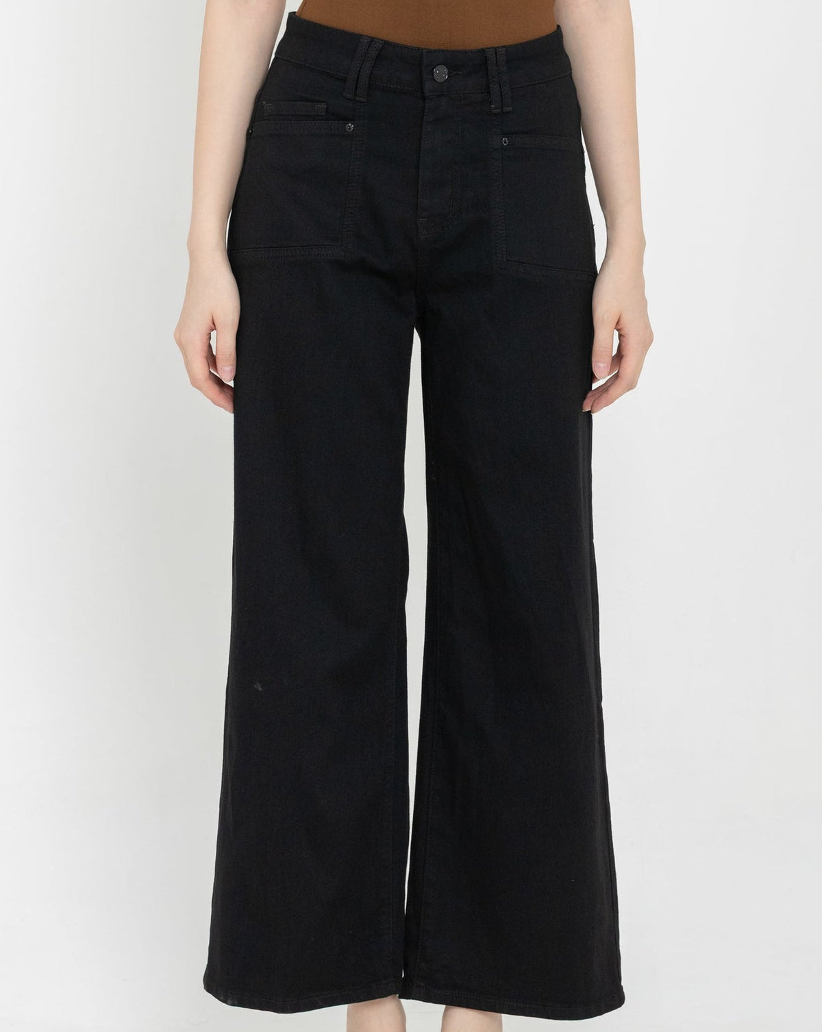 Wide Leg Black Jeans c187