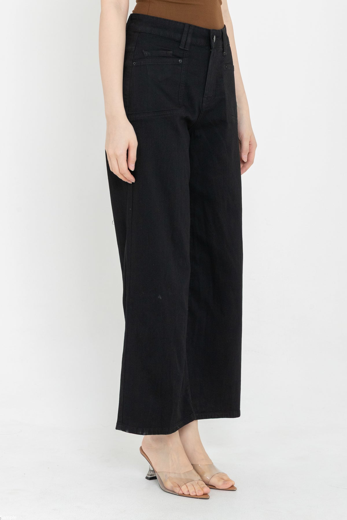 Wide Leg Black Jeans c187