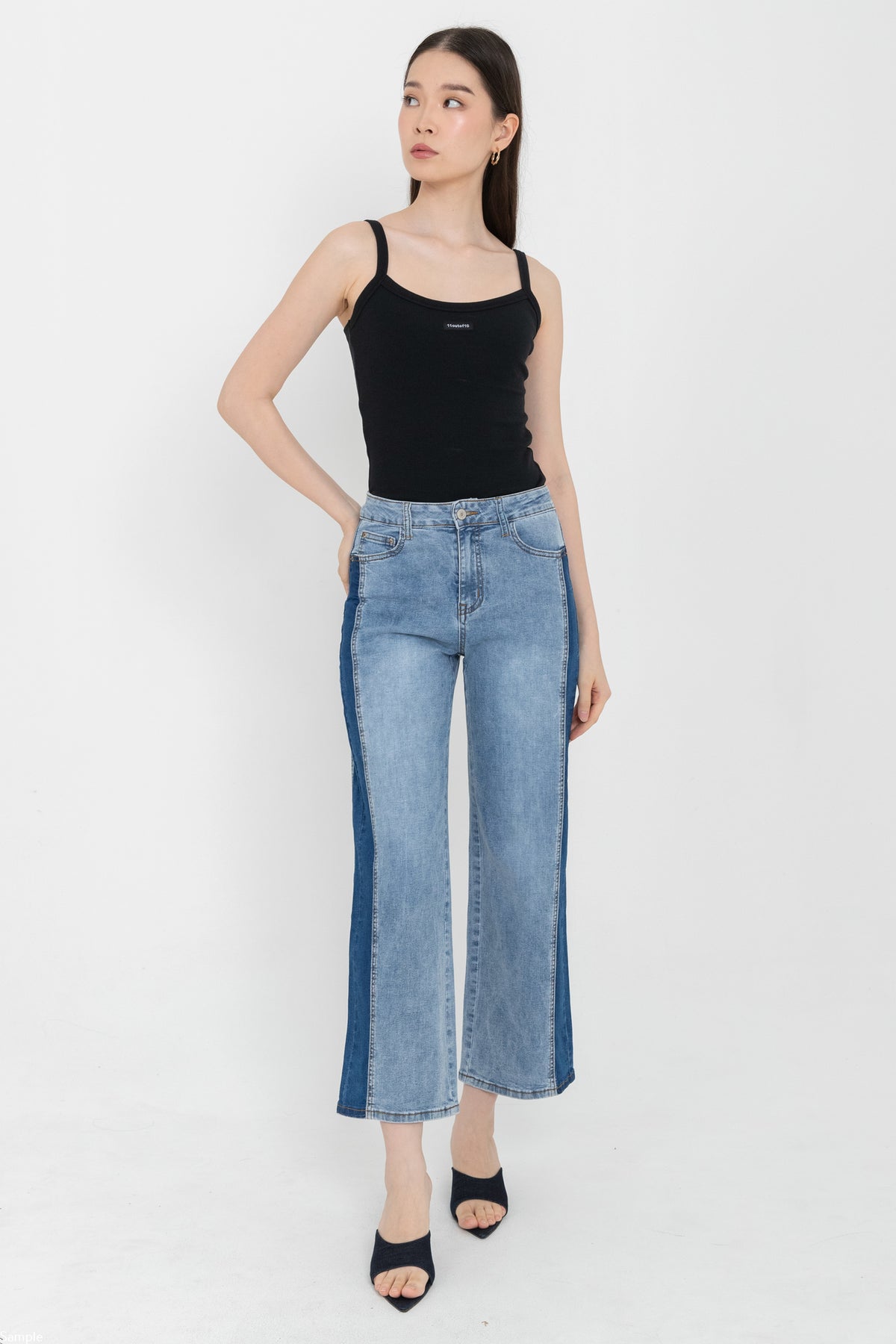 Wide Leg Light Blue Jeans c190