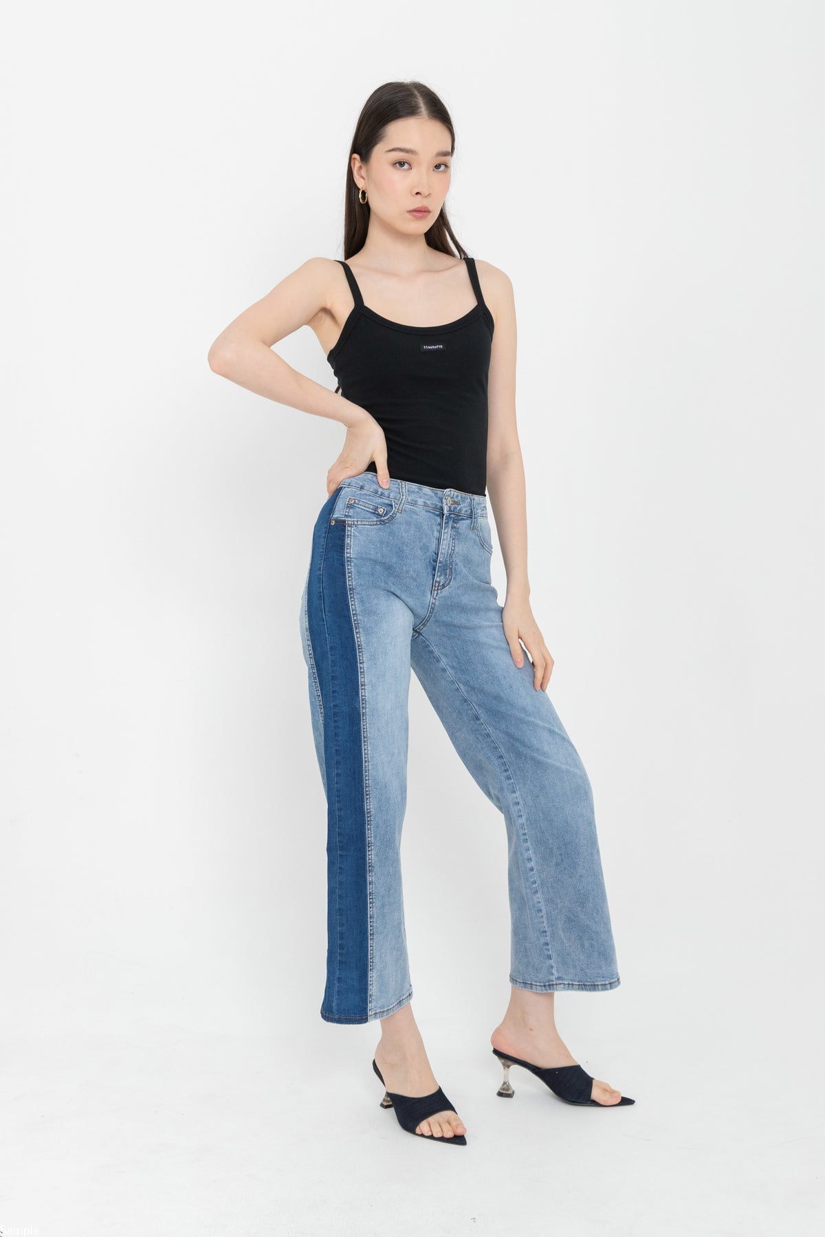 Wide Leg Light Blue Jeans c190