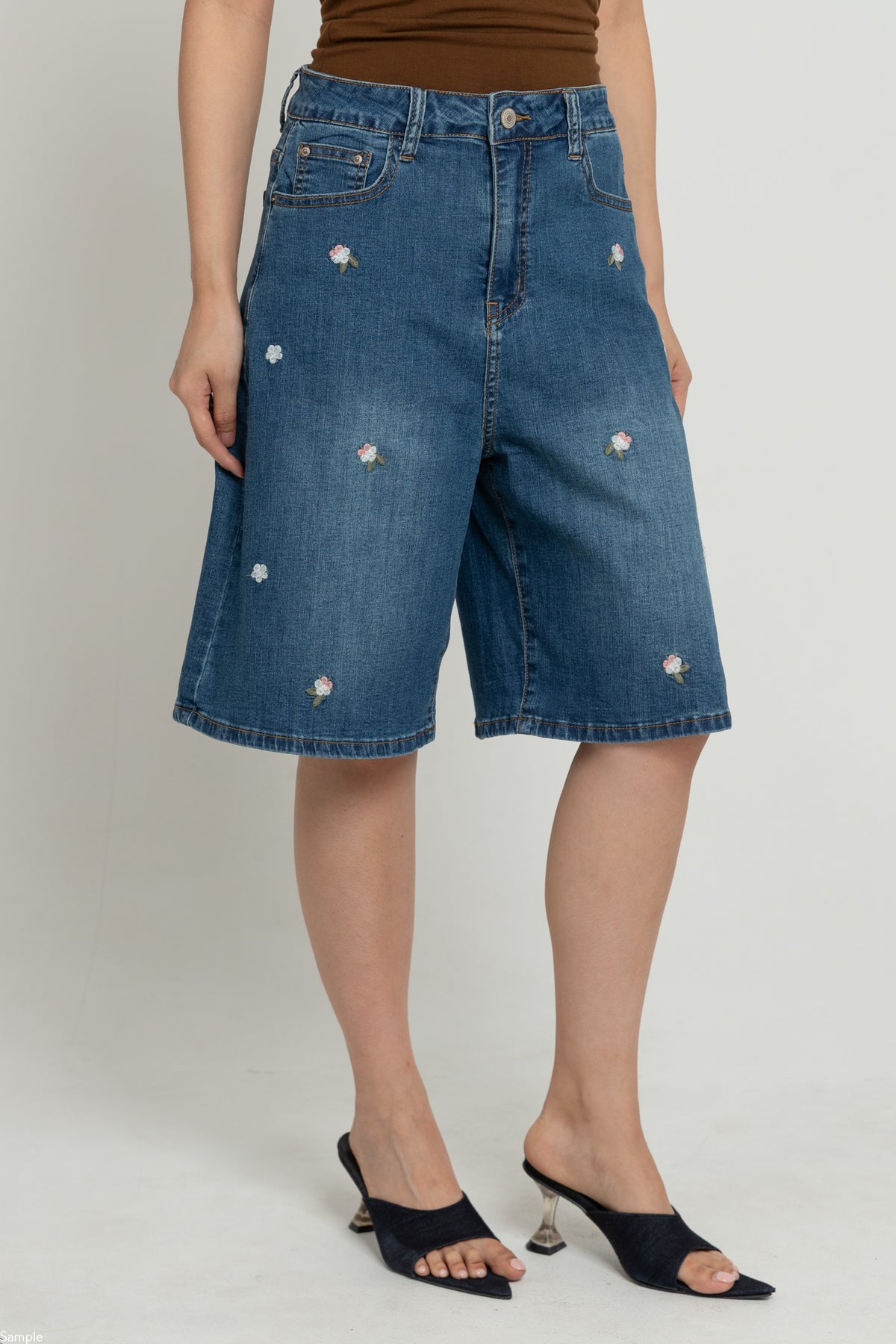 Jorts Dark Blue Embroidered Jeans c208