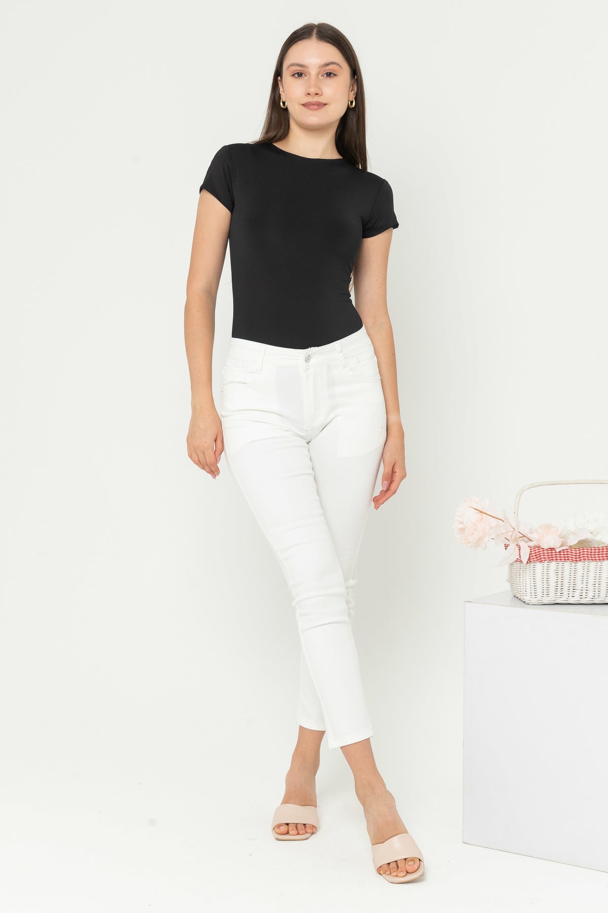 Slim White Jeans s351