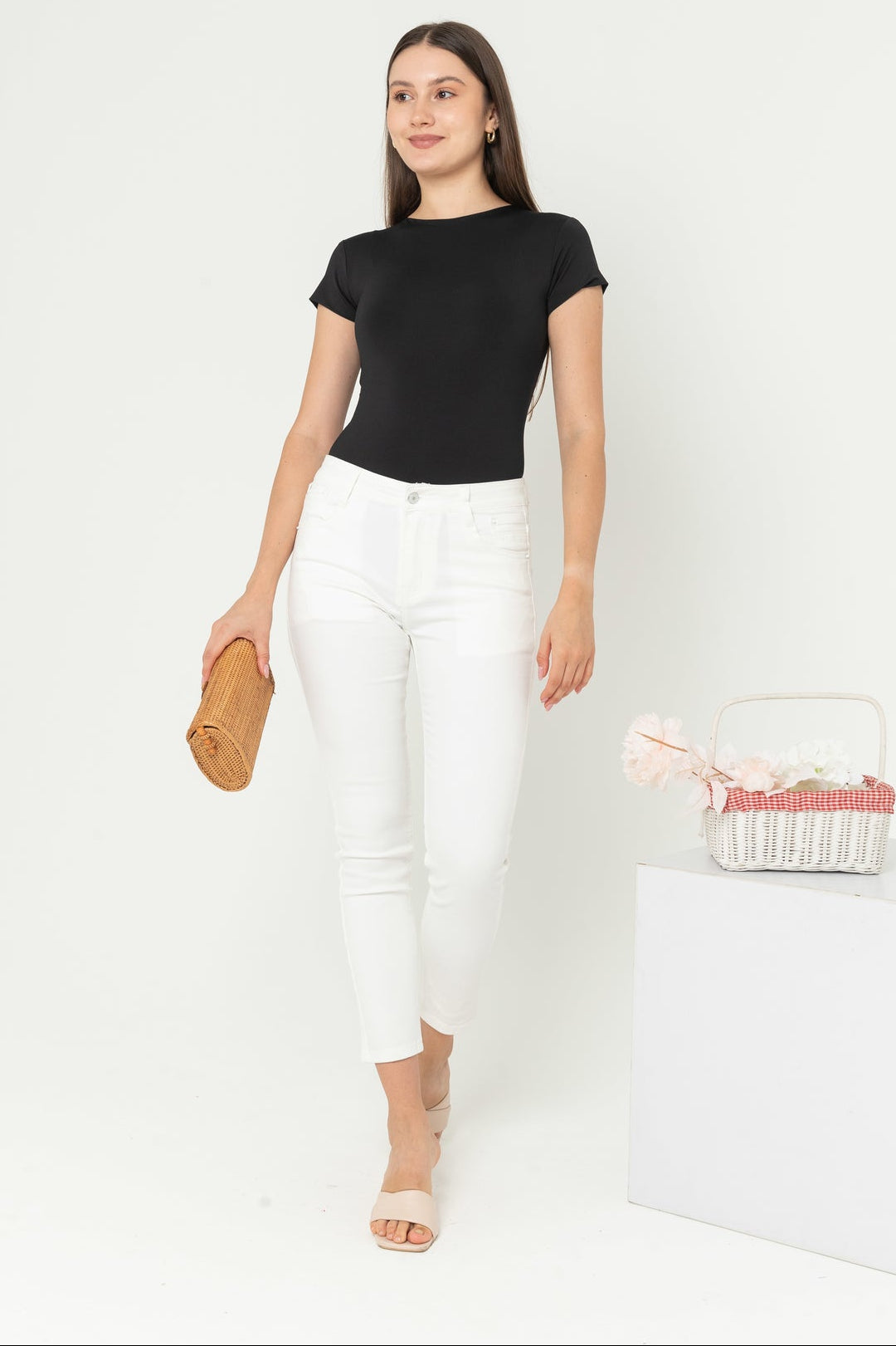 Slim White Jeans s351