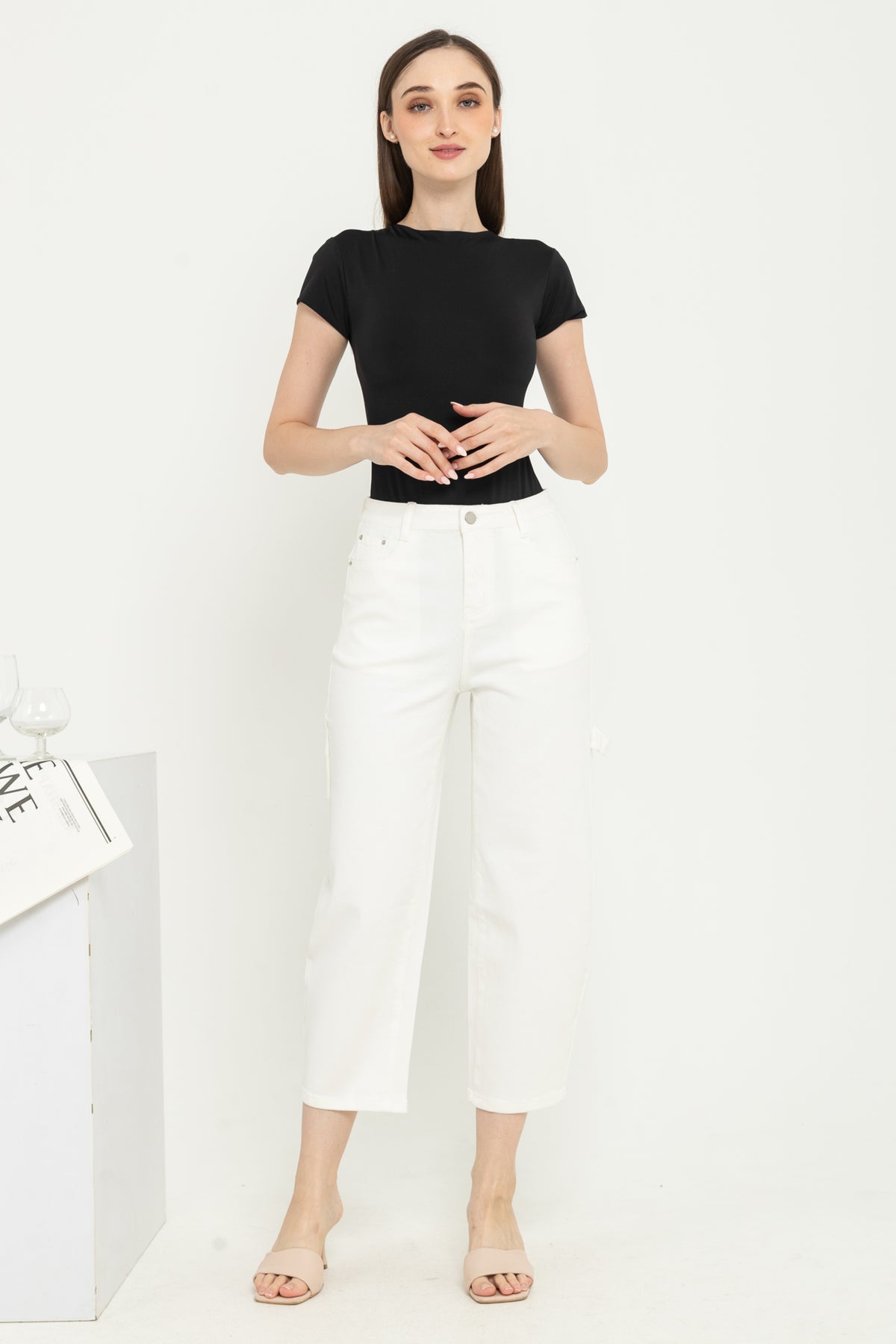 Barrel White Jeans s374-1