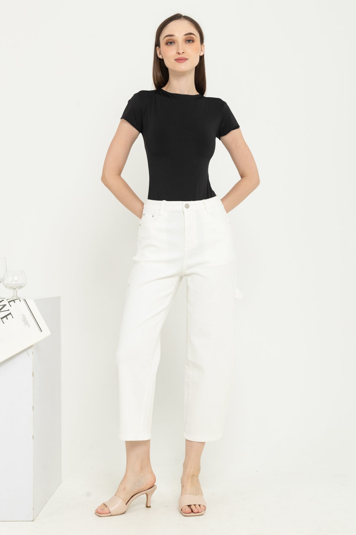 Barrel White Jeans s374-1
