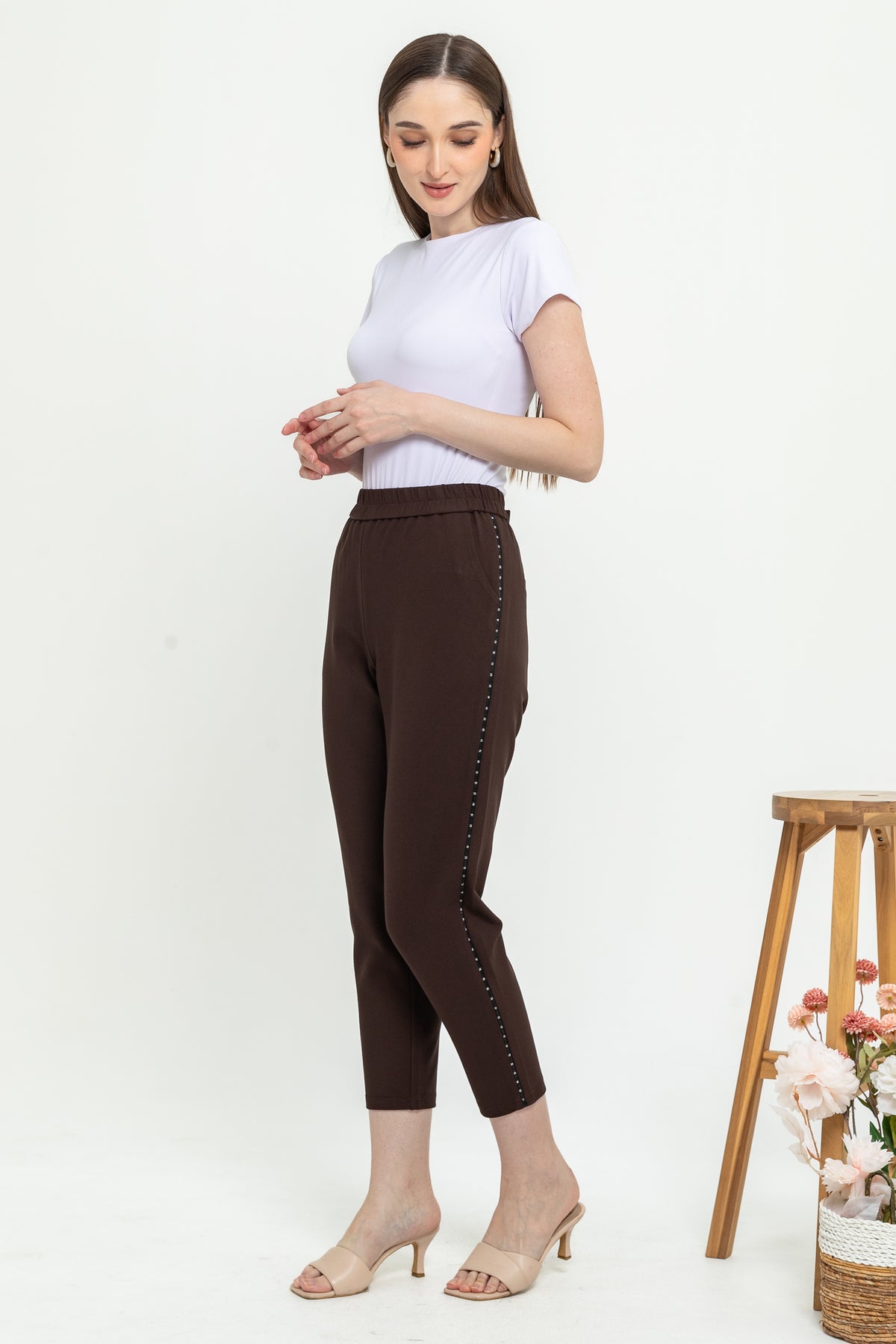 Combed Cotton Cropped Pants 99155
