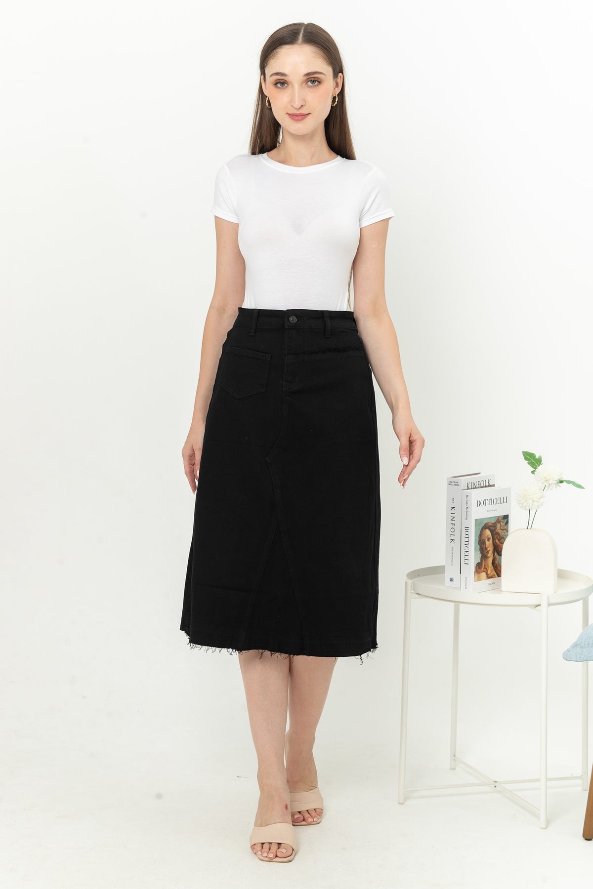 Skirt Black Jeans s342