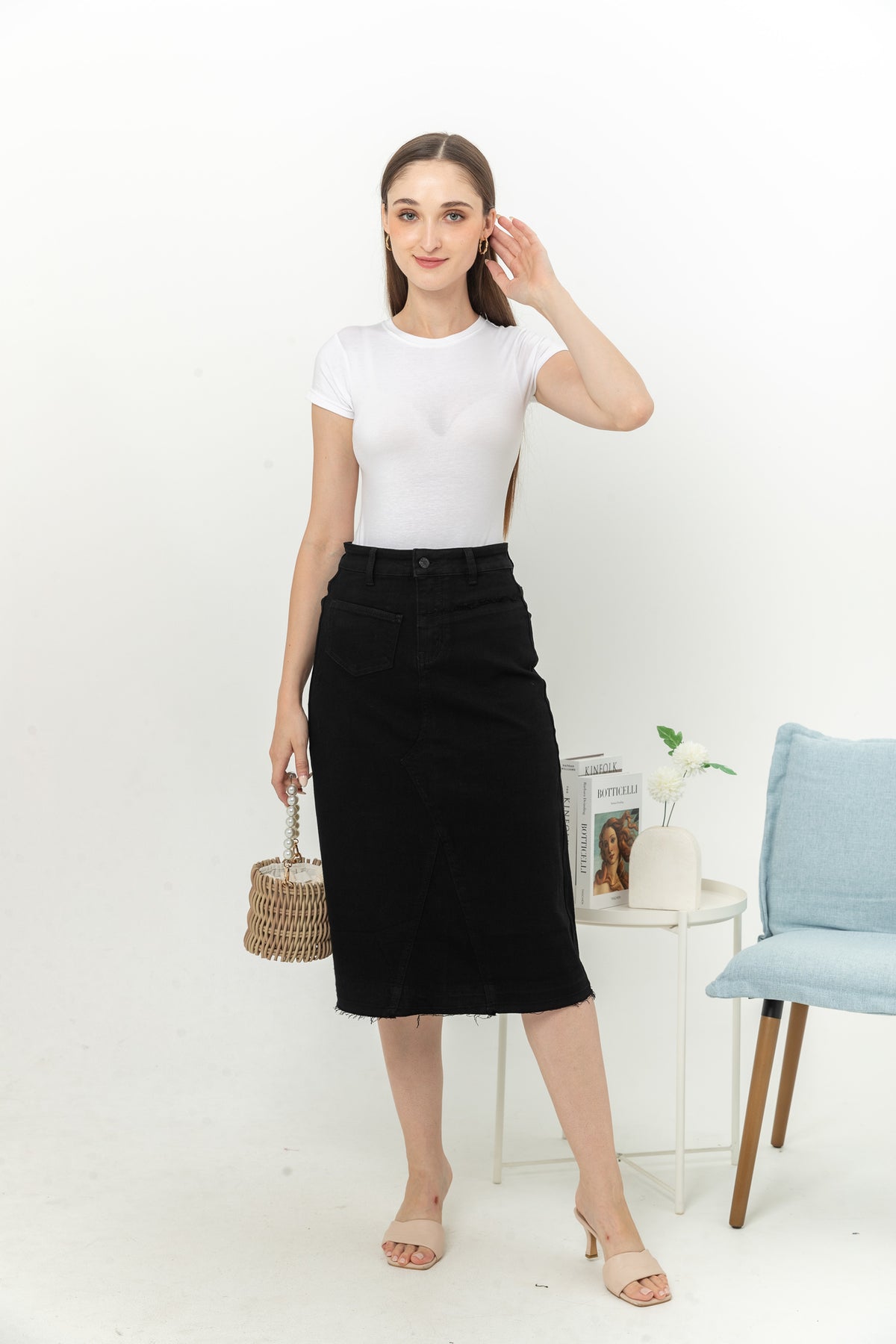 Skirt Black Jeans s322